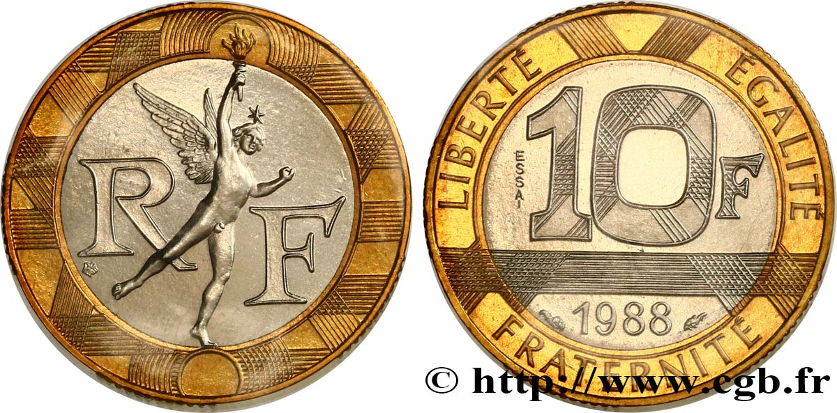 Essai de 10 francs Génie de la Bastille 1988 Pessac F.375/1 MS 