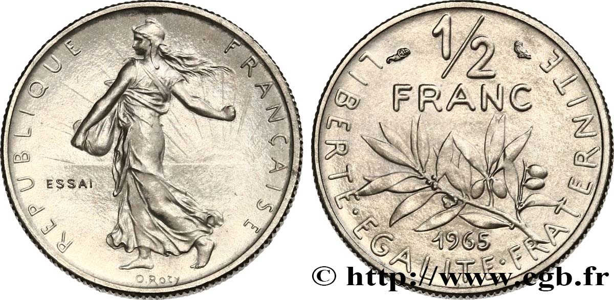 Essai du 1/2 franc Semeuse 1965 Paris F.198/2 FDC 