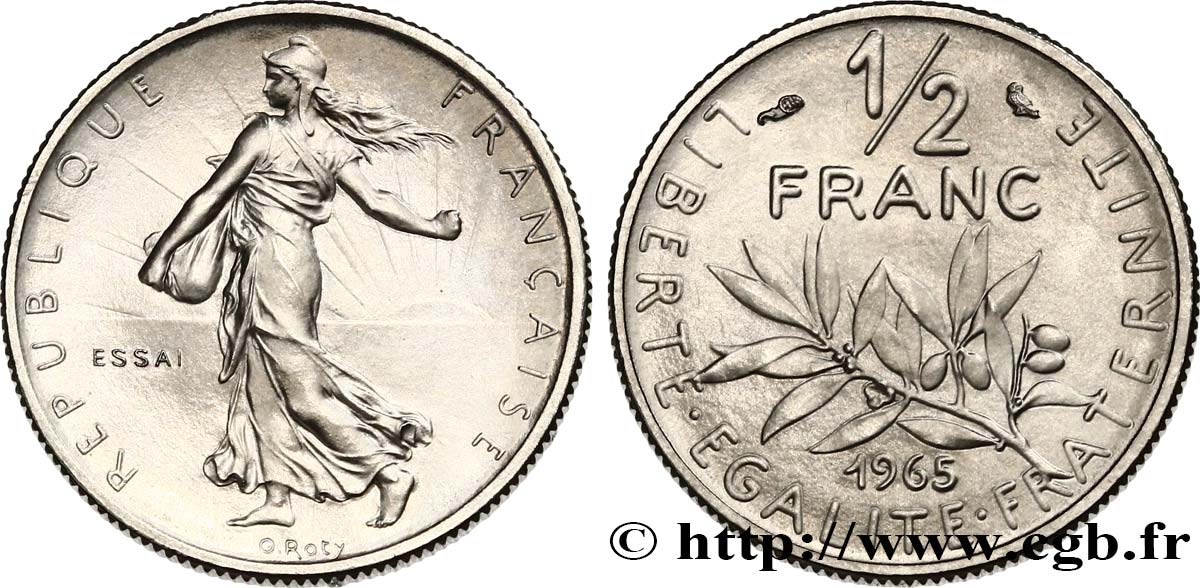 Essai du 1/2 franc Semeuse 1965 Paris F.198/2 FDC 