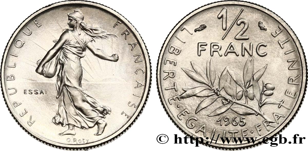Essai du 1/2 franc Semeuse 1965 Paris F.198/2 MS 