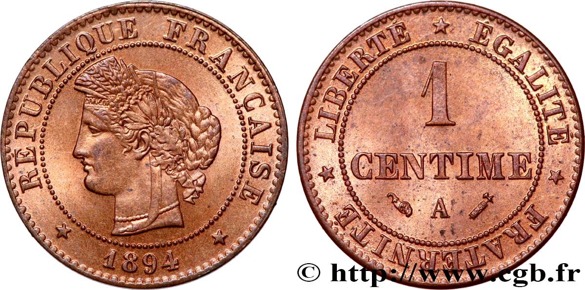 1 centime Cérès 1894 Paris F.104/21 MS62 