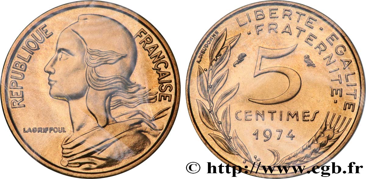 5 centimes Marianne 1974 Pessac F.125/10 MS 