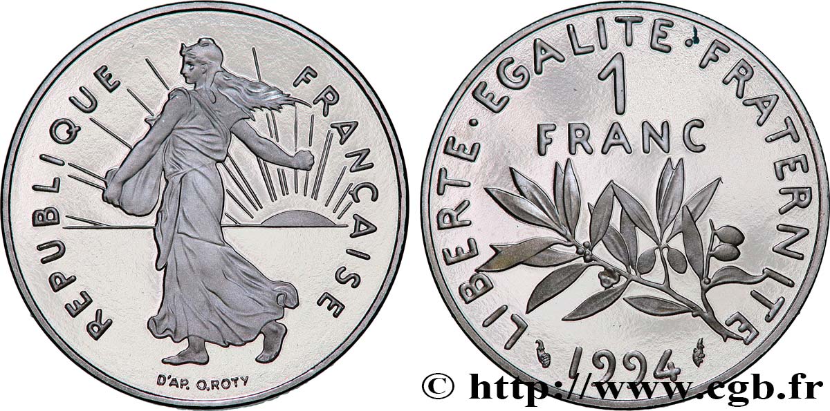 1 franc Semeuse, nickel, BE (Belle Épreuve) 1994 Pessac F.226/42 var. MS 