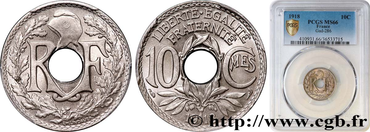 10 centimes Lindauer 1918  F.138/2 MS66 PCGS