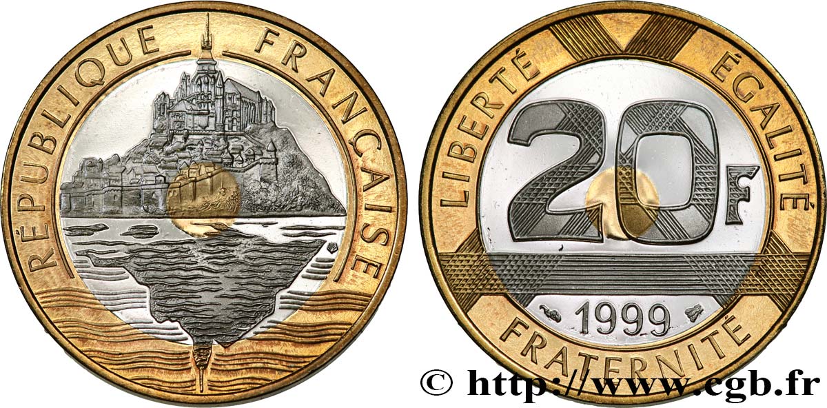20 francs Mont Saint-Michel, BE (Belle Épreuve) 1999 Pessac F.403/15 var. ST 