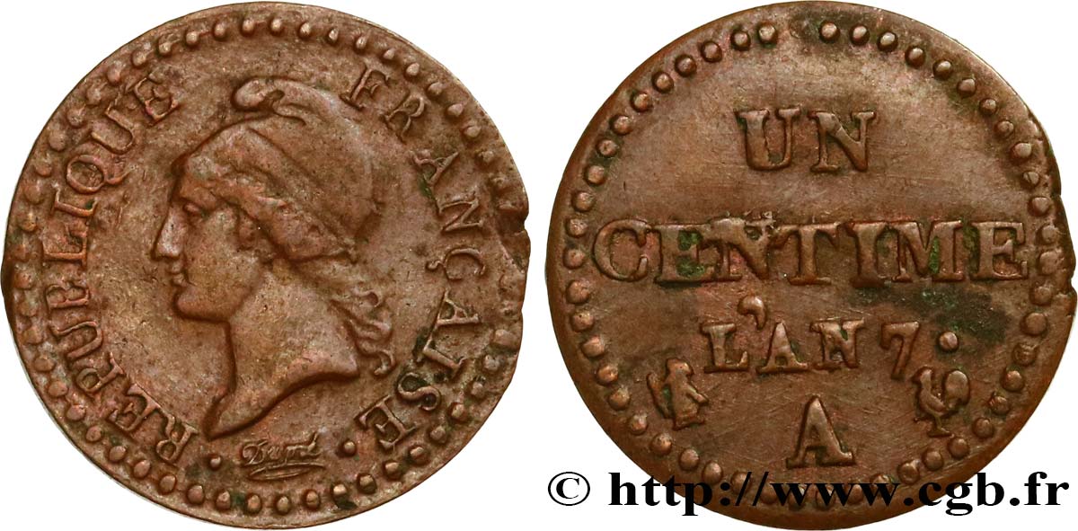 Un centime Dupré, Grand 7 1799 Paris F.100/16 BC35 