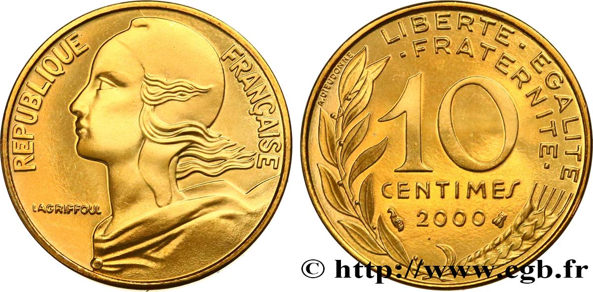 10 centimes Marianne, BE (Belle Epreuve) 2000 Pessac F.144/44 MS 