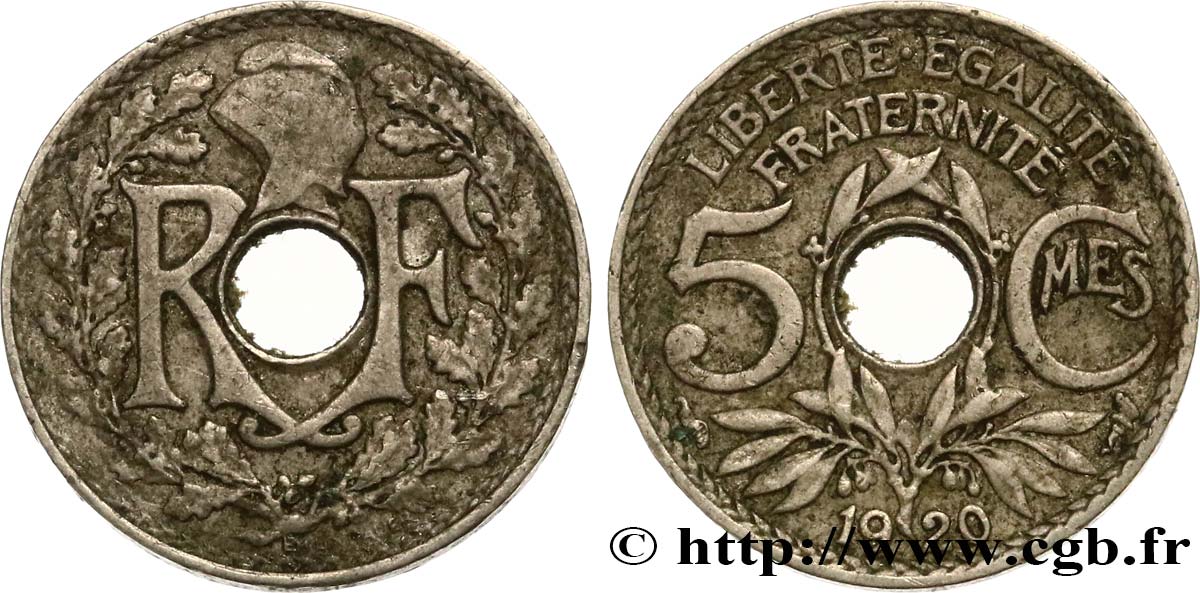 5 centimes Lindauer, petit module 1920 Paris F.122/2 TB20 
