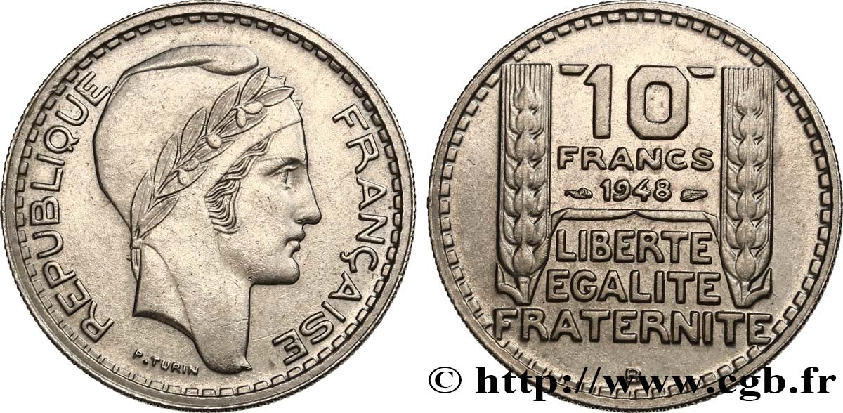 10 francs Turin, petite tête 1948 Beaumont-Le-Roger F.362/5 EBC55 