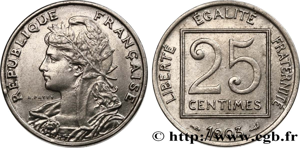 25 centimes Patey, 1er type 1903  F.168/3 MBC+ 