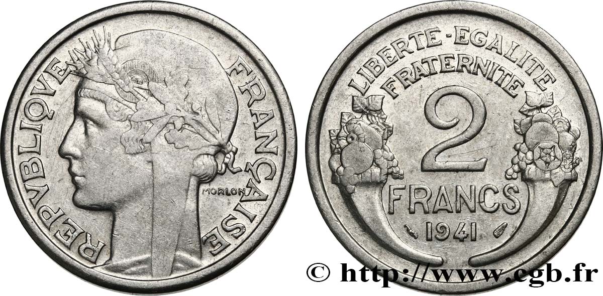 2 francs Morlon, aluminium 1941  F.269/2 MBC 