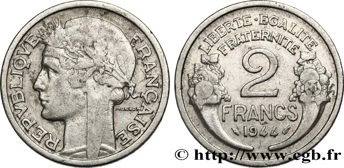 2 francs Morlon, aluminium 1944  F.269/4 TB25 