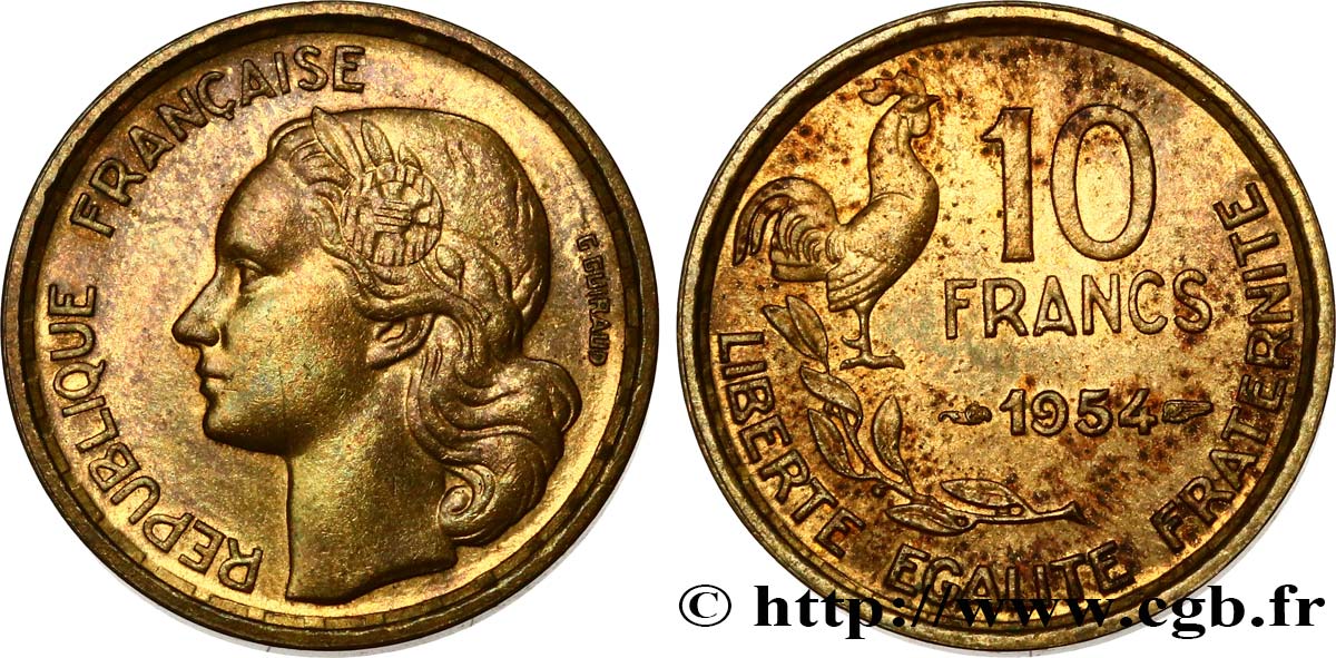 10 francs Guiraud 1954  F.363/10 TTB45 