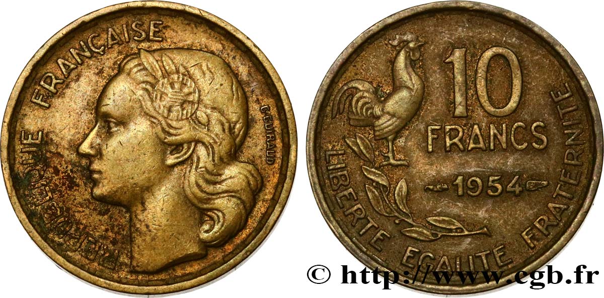 10 francs Guiraud 1954  F.363/10 VF35 