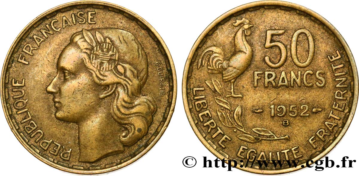 50 francs Guiraud 1952 Beaumont-le-Roger F.425/9 XF40 