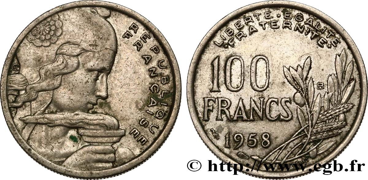 100 francs Cochet 1958 Beaumont-Le-Roger F.450/14 S35 