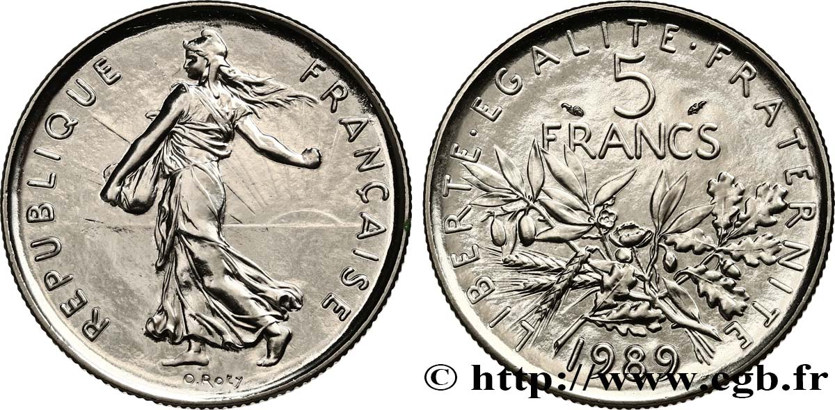 5 francs Semeuse, nickel 1989 Pessac F.341/21 MS 