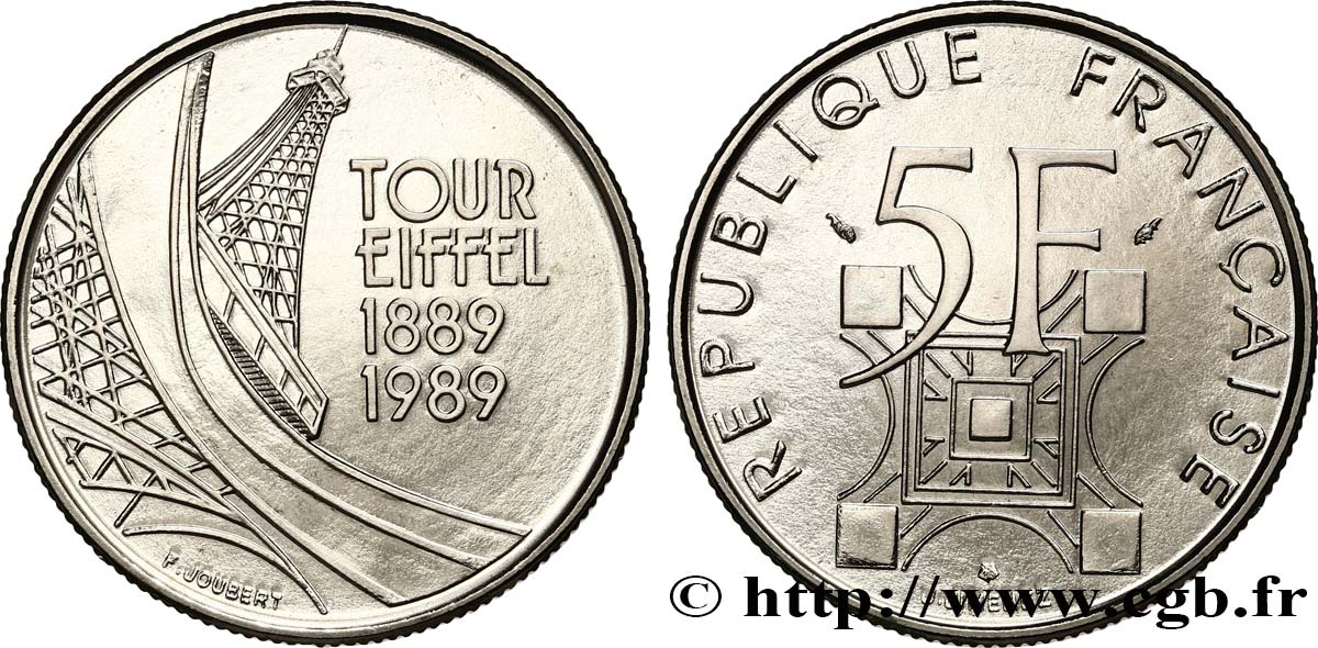 5 francs Tour Eiffel 1989  F.342/2 FDC 