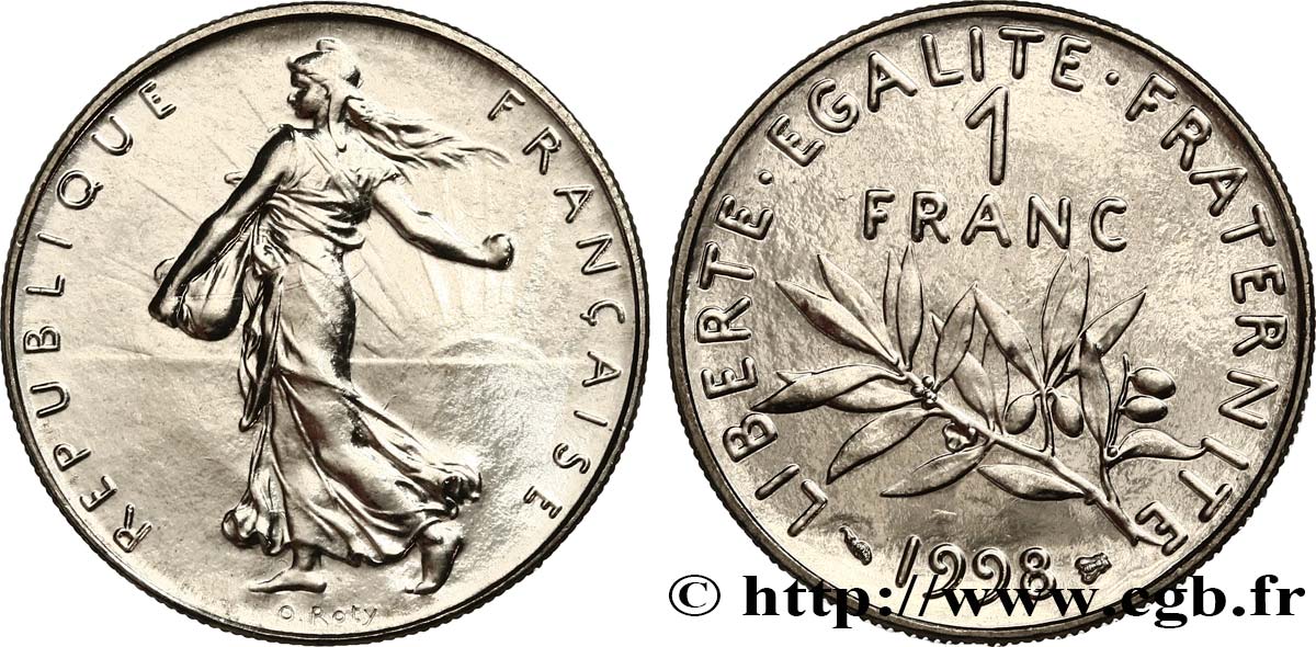 1 franc Semeuse, nickel, BU (Brillant Universel) 1998 Pessac F.226/46 ST 