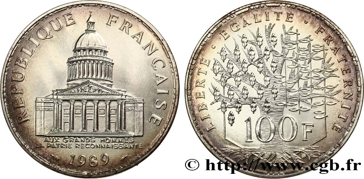 100 francs Panthéon, Brillant Universel 1989  F.451/9 FDC 