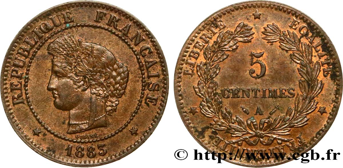 5 centimes Cérès 1883 Paris F.118/24 MBC53 