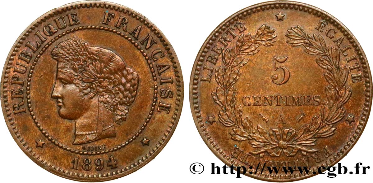 5 centimes Cérès 1894 Paris F.118/36 TTB53 