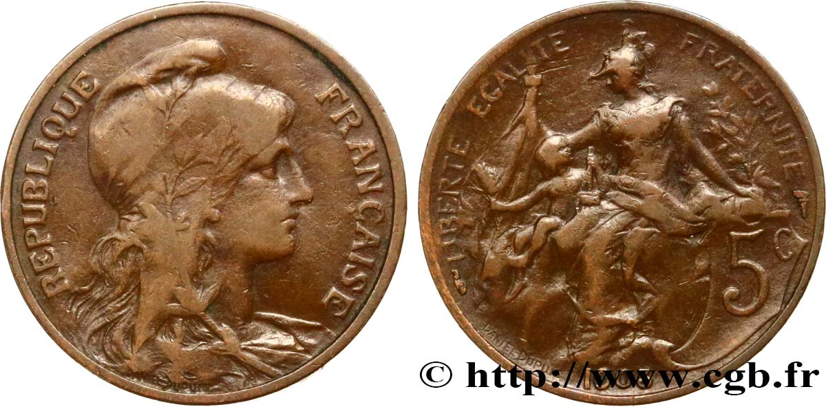 5 centimes Daniel-Dupuis 1903  F.119/13 VF25 