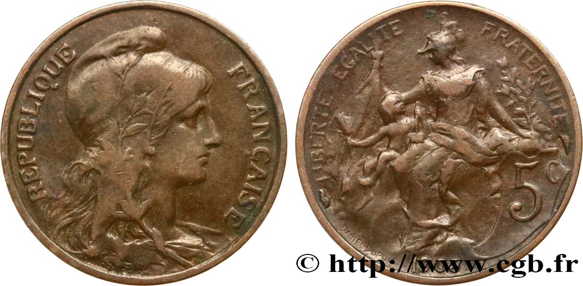 5 centimes Daniel-Dupuis 1905  F.119/15 VF25 