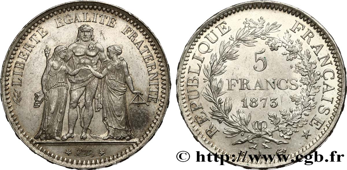 5 francs Hercule 1873 Paris F.334/9 SUP60 