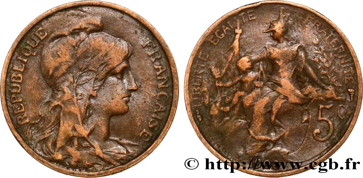 5 centimes Daniel-Dupuis 1903  F.119/13 VF25 