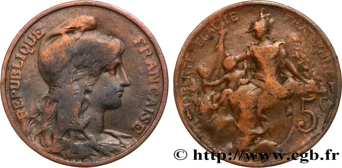 5 centimes Daniel-Dupuis 1903  F.119/13 B+ 