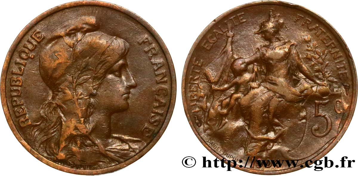 5 centimes Daniel-Dupuis 1904  F.119/14 VF25 