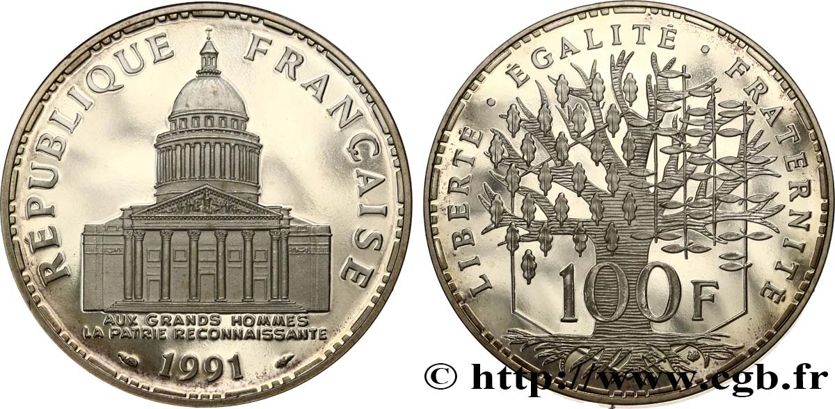 100 francs Panthéon, BE (Belle Épreuve) 1991  F.451/12 FDC 