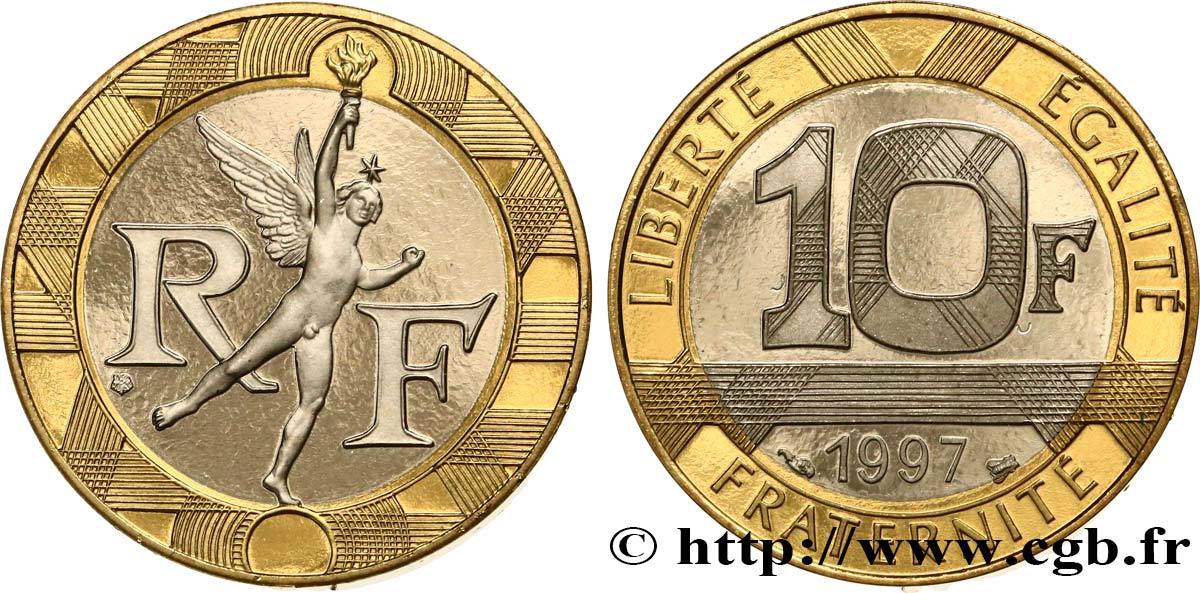 10 francs Génie de la Bastille, BE (Belle Épreuve) 1997 Pessac F.375/14 var. FDC 