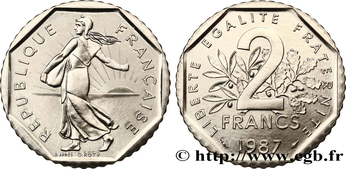 2 francs Semeuse, nickel, Brillant Universel 1987 Pessac F.272/11 ST 