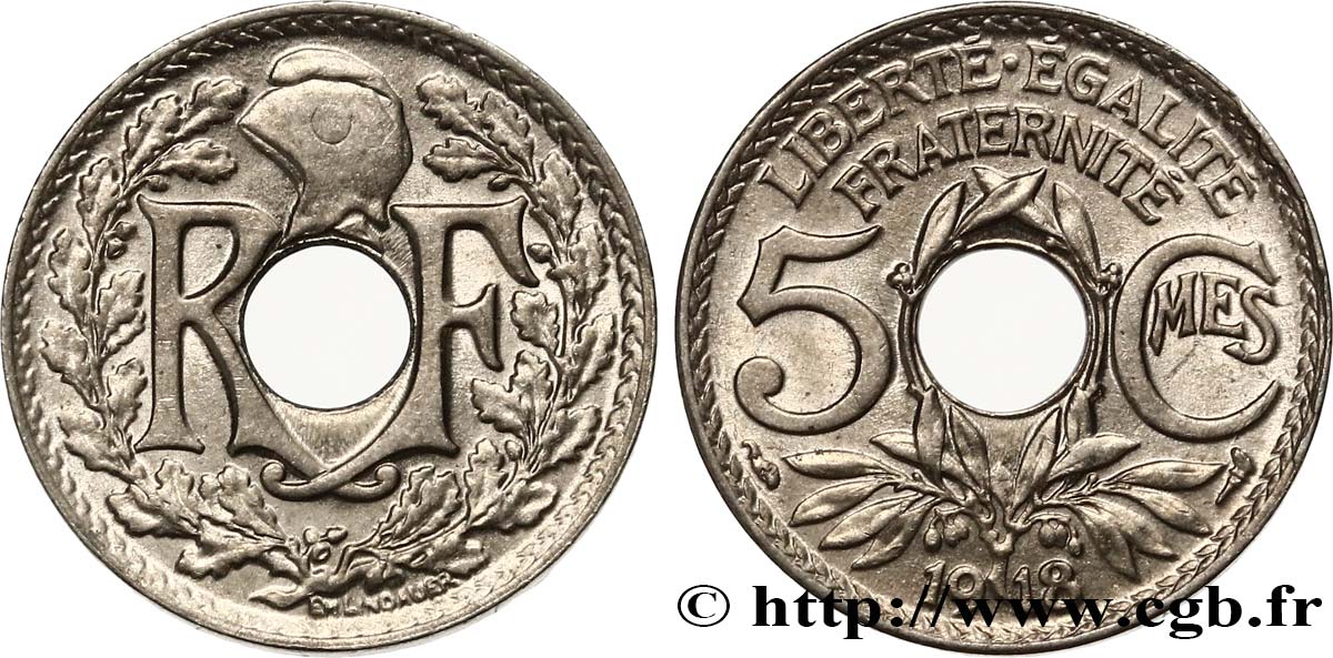 5 centimes Lindauer, grand module 1918 Paris F.121/2 AU58 
