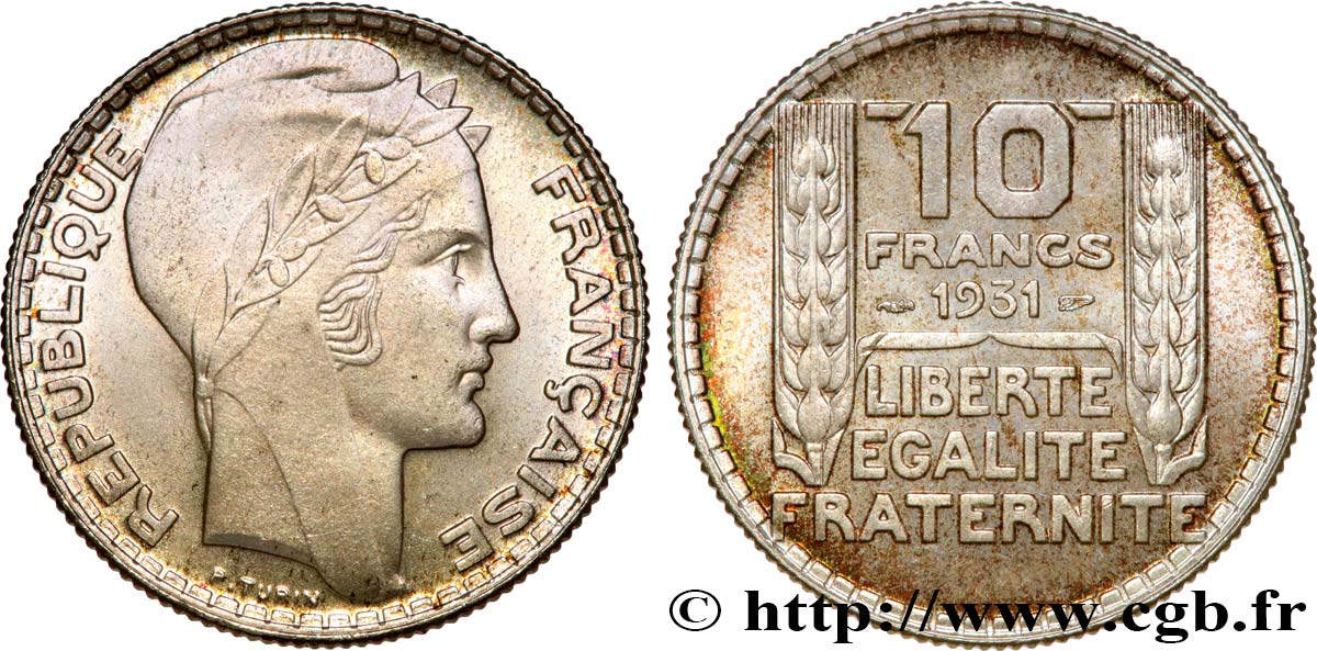 10 francs Turin 1931  F.360/4 MS63 