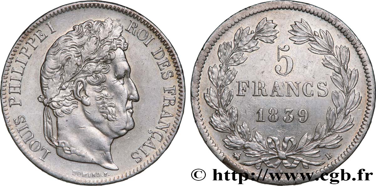 5 francs IIe type Domard 1839 Rouen F.324/76 fVZ 