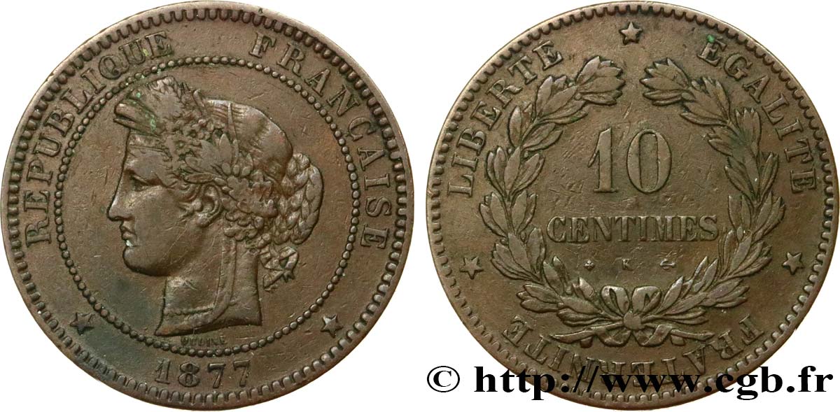 10 centimes Cérès 1877 Bordeaux F.135/19 MB25 