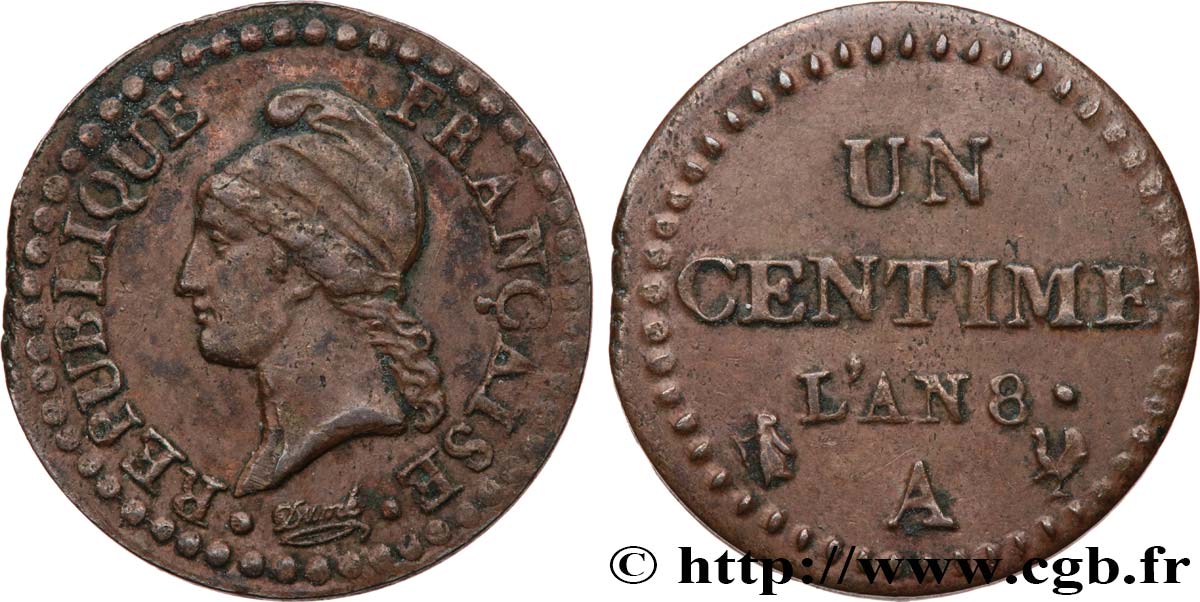 Un centime Dupré 1800 Paris F.100/24 XF40 