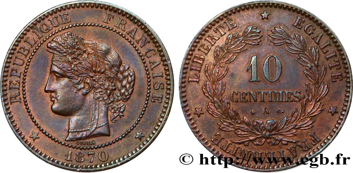 10 centimes Cérès 1870 Paris F.135/4 SS53 