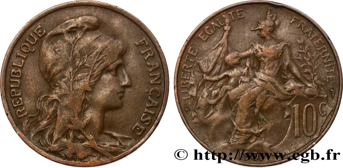 10 centimes Daniel-Dupuis 1901  F.136/10 TB35 
