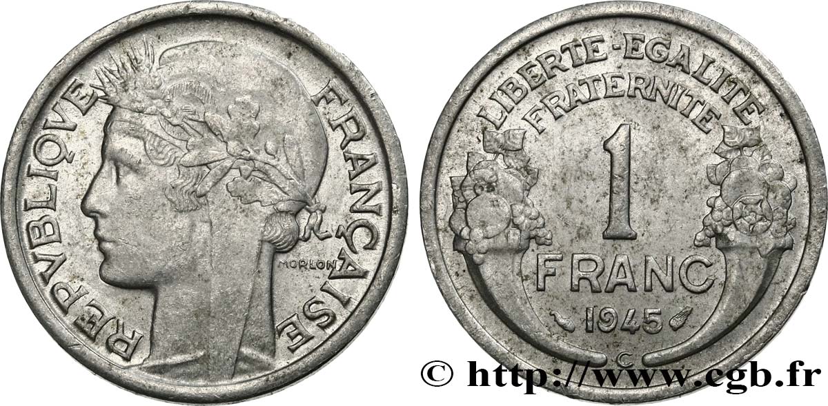 1 franc Morlon, légère 1945 Castelsarrasin F.221/8 AU50 
