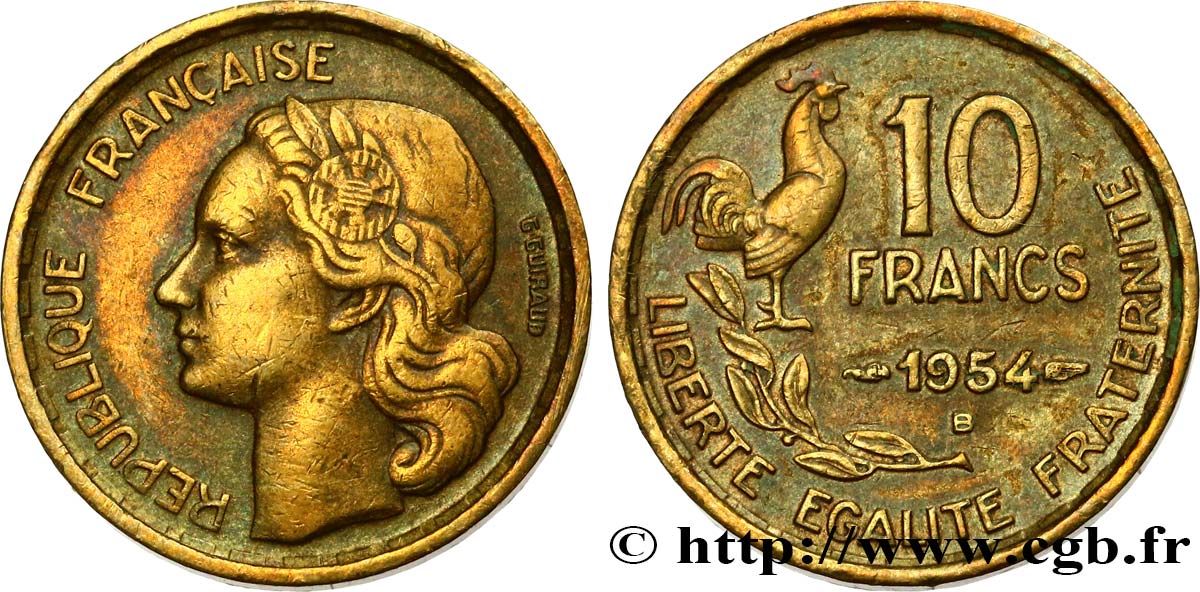 10 francs Guiraud 1954 Beaumont-Le-Roger F.363/11 BC+ 