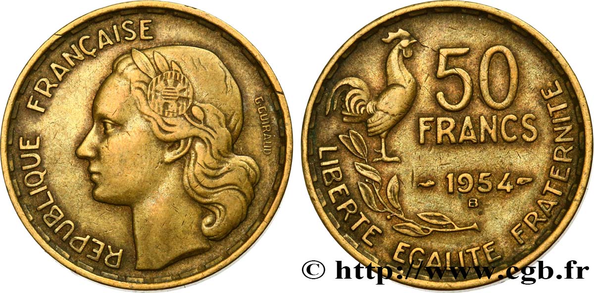 50 francs Guiraud 1954 Beaumont-le-Roger F.425/13 TB35 