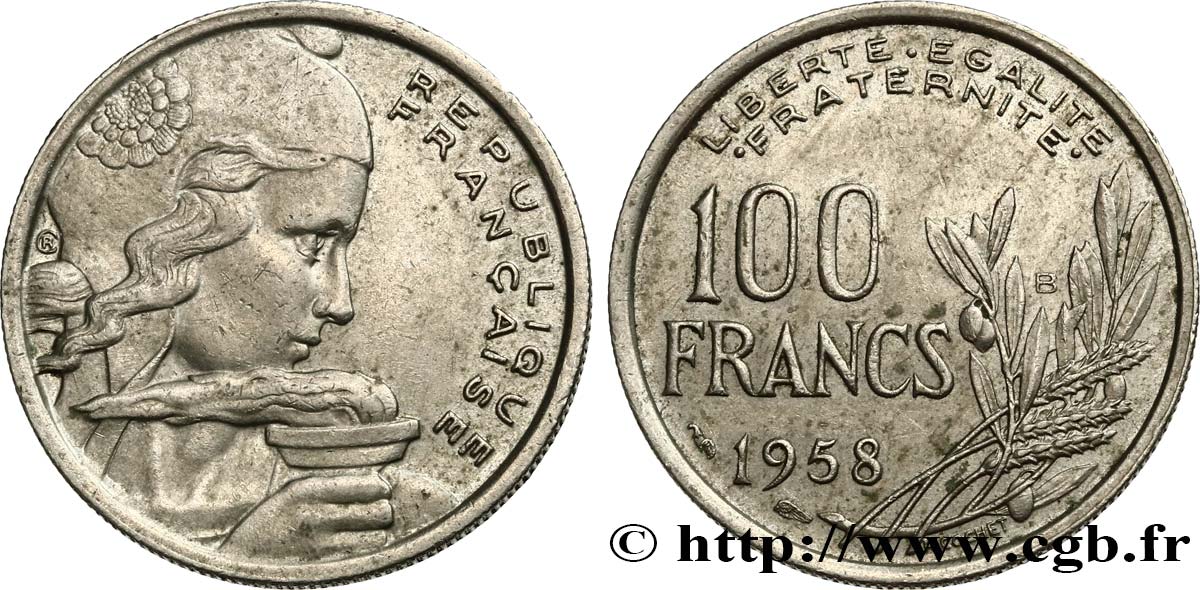 100 francs Cochet 1958 Beaumont-Le-Roger F.450/14 AU50 