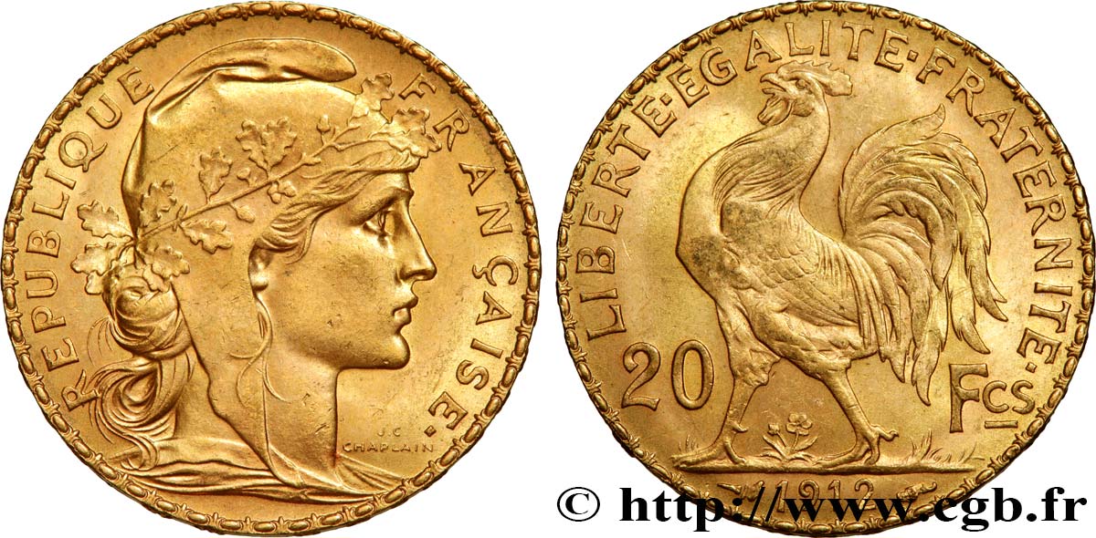 Valeur Piece 20 Francs Or Coq 1912