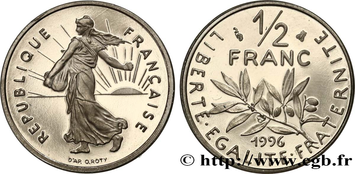 1/2 franc Semeuse, BE (Belle Épreuve) 1996 Pessac F.198/39 var. FDC 