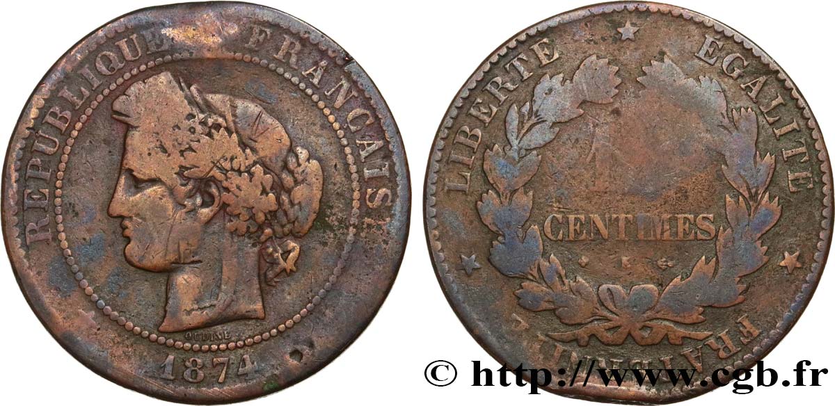10 centimes Cérès 1874 Bordeaux F.135/13 RC 