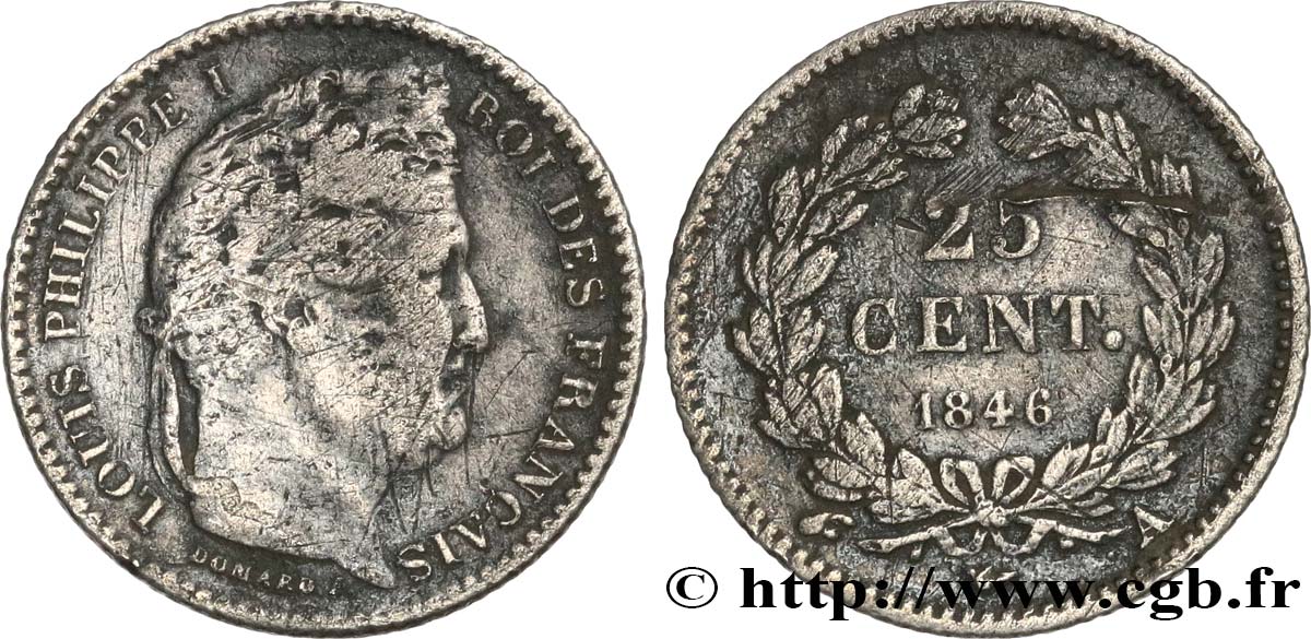 25 centimes Louis-Philippe 1846 Paris F.167/5 TB 